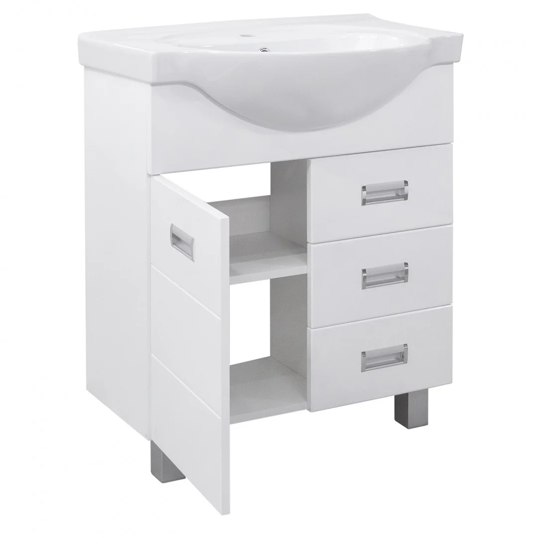 Приобрести aqua de marco тумба напольная с раковиной baltica 70см, белый 2070cbal