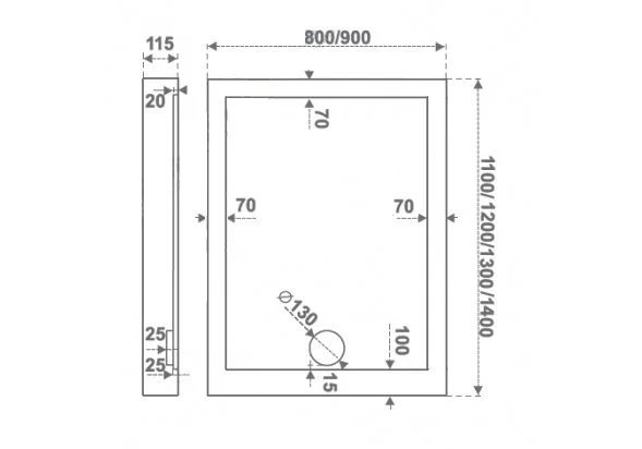 Приобрести поддон акриловый bas пуэрта 110х80 см