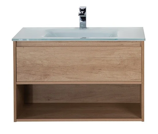 Приобрести belbagno тумба c раковиной kraft 80 см, с одним ящиком и полкой, подвесная rovere nebrasca nature, белая раковина