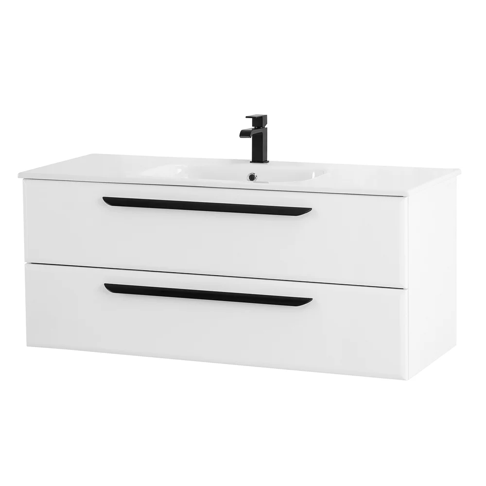 Приобрести cezares тумба подвесная с раковиной eco-cer 120 см bianco lucido, белый глянец eco-cer-1200-2c-so-bl