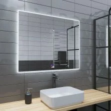 Grossman Зеркало с подсветкой Pragma Норма 90х80 см, белое 189080