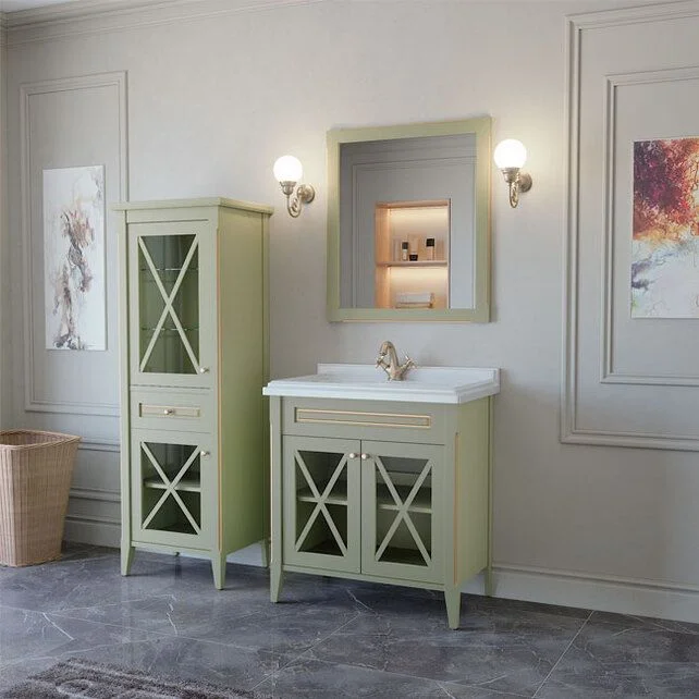 Приобрести caprigo тумба с раковиной napoli 80 см, зеленая, эмаль 11212uv 1