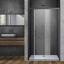 Vincea Душевая дверь Soft 110 см, прозрачное, оружейная сталь VDS-3SO110CLGM