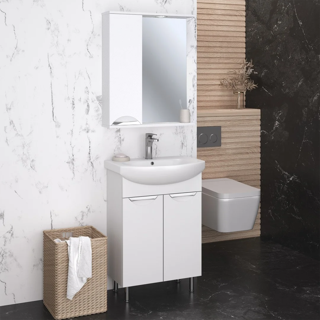 Приобрести aqua de marco зеркало-шкаф eleganse 60 см, левое, белый\хром 1060cele/l