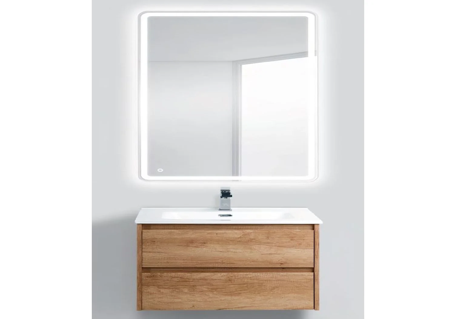 Приобрести тумба подвесная с раковиной belbagno kraft-1000-2c-so-rnn 100 см, rovere nebrasca nature