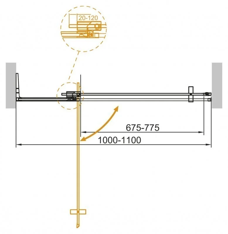 Приобрести cezares дверь душевая slider-b-1 90x195см slider-b-1-90/100-br-nero