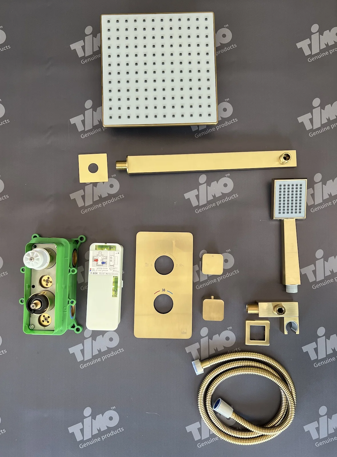 Приобрести душевая система встроенная с термостатом timo petruma sx-5059/17sm золото матовое