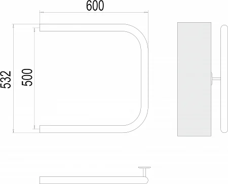 Приобрести terminus полотенцесушитель п - образный 50х60 см, боковое подключение, водяной, хром