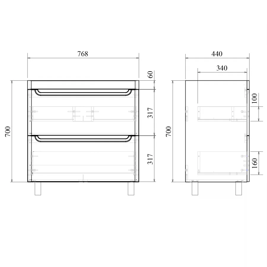 Приобрести mirsant тумба напольная сити 80 см с раковиной миранда-80, белая ут000080938