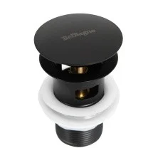 BelBagno Донный клапан Click Clack с переливом, черный BB-SAT-NERO