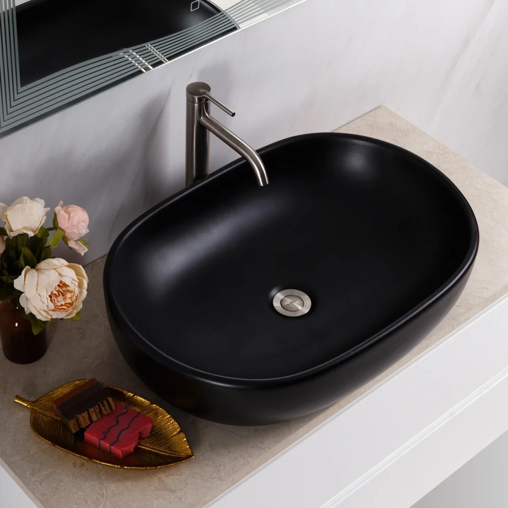 Приобрести belbagno накладная раковина 60х42 см, черный матовый bb1084-h301