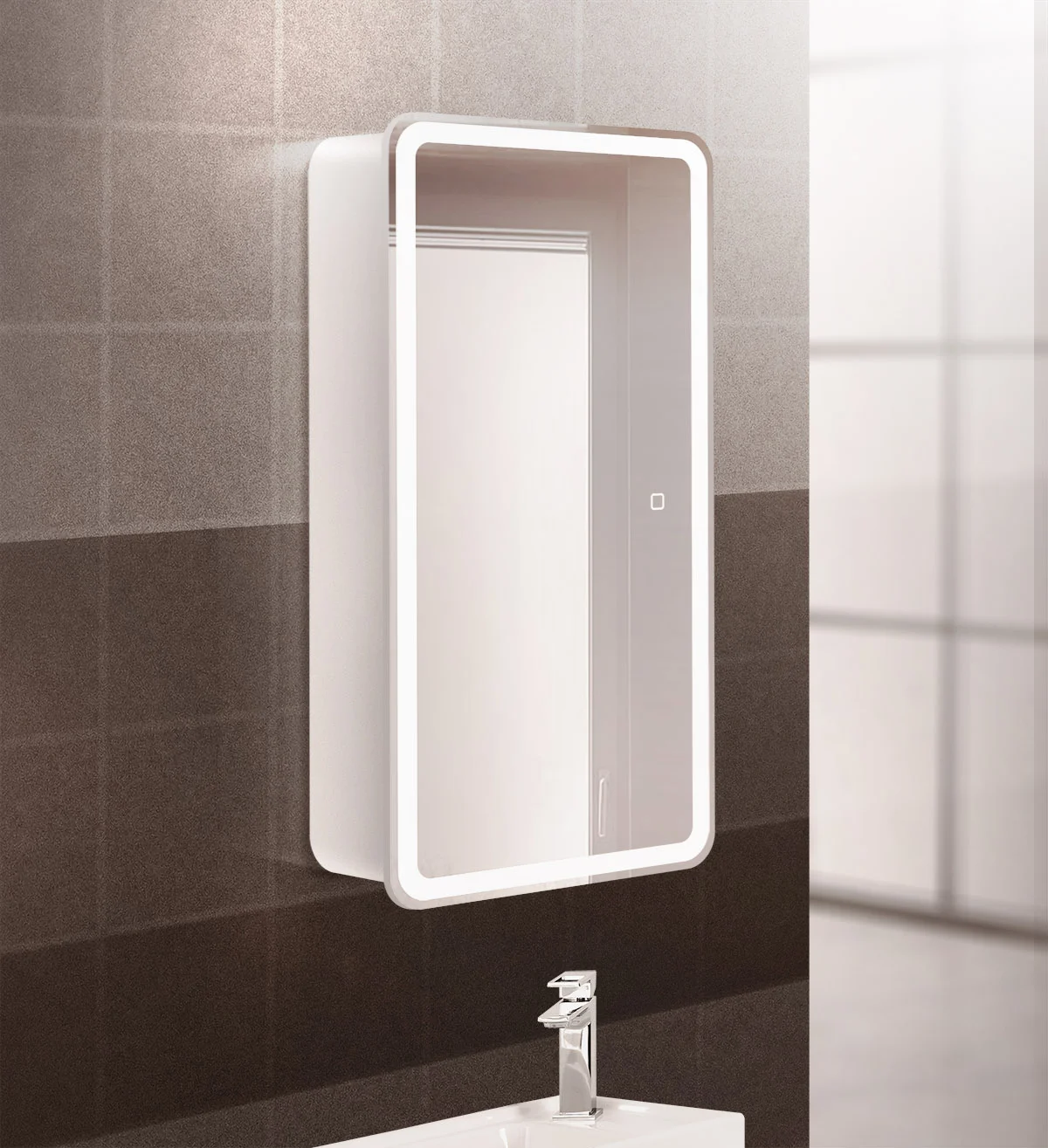 Приобрести belbagno зеркало-шкаф 40х80 см spc-mar-400/800-1a-led-tch