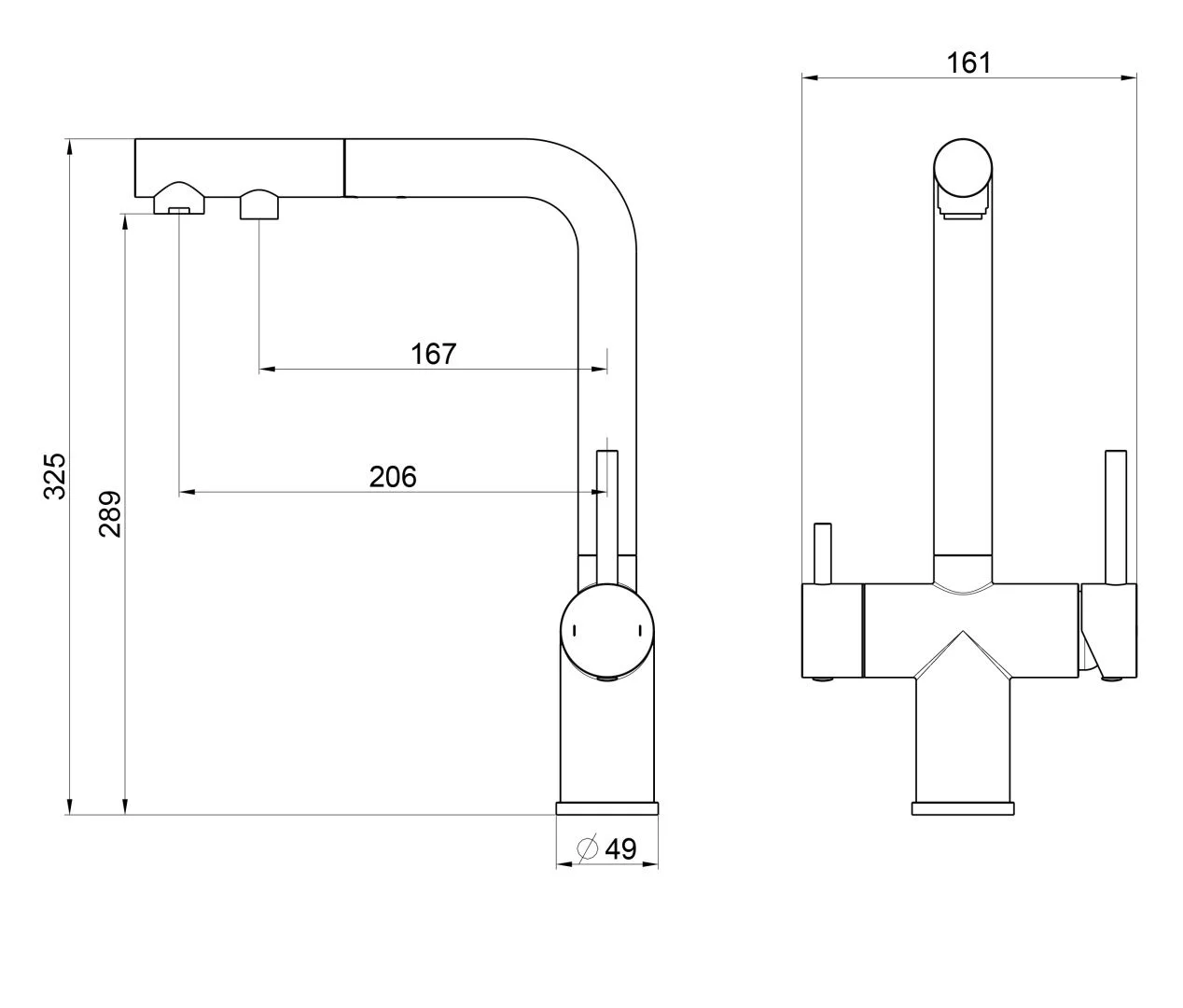 Приобрести смеситель с выдвижным изливом и подключением фильтра wonzon & woghand, брашированный никель (ww-88458018-bn)