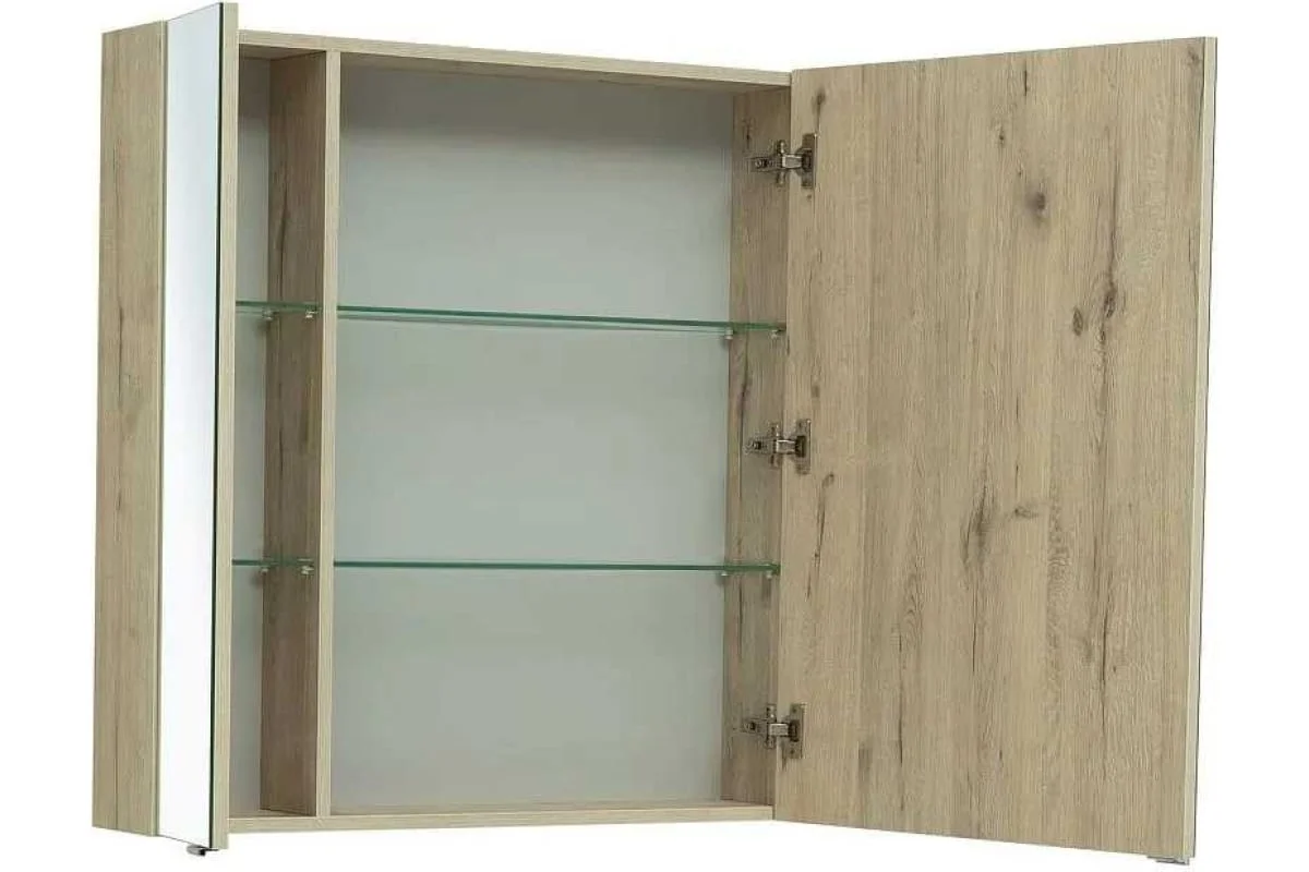 Приобрести aquanet зеркальный шкаф алвита new 90 см, дуб веллингтон белый