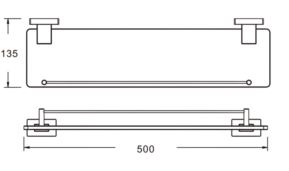 Приобрести стеклянная полка vieir v5021c черный