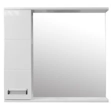 Loranto Зеркало-шкаф Дина 75х70 см, левосторонее, белое (CS00049719)