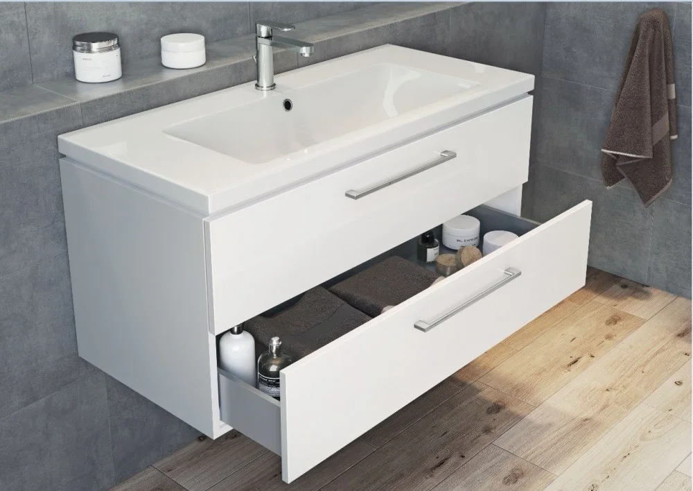 Приобрести тумба подвесная с раковиной cersanit lara 50 см, 2 ящика, белый