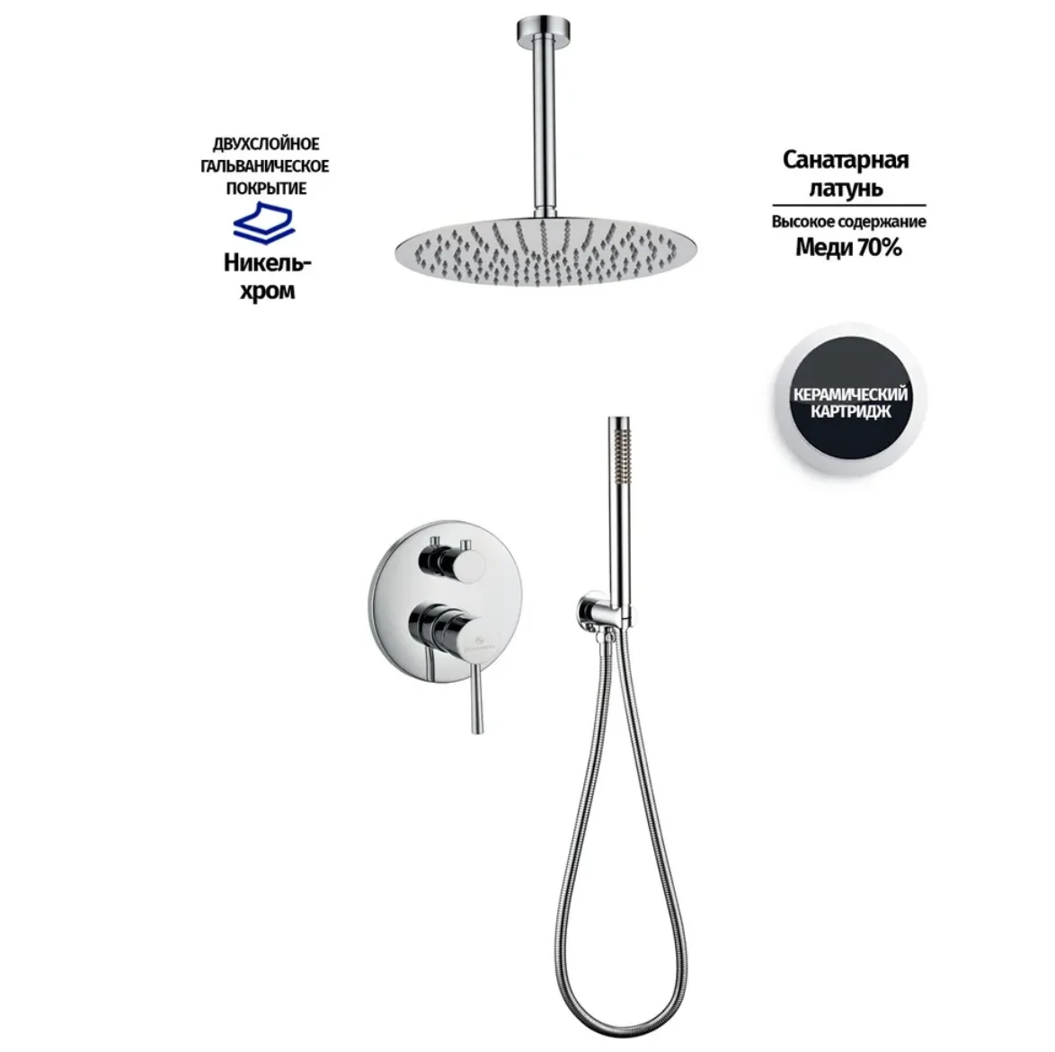 Приобрести grocenberg встраиваемая душевая система, хром gb5099cr-4