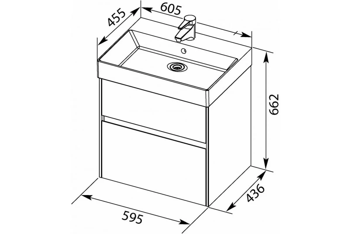 Приобрести aquanet тумба с раковиной бруклин 60 см, белая