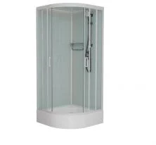 Frank Душевая кабина F409/1 White средний поддоном, полукруглая