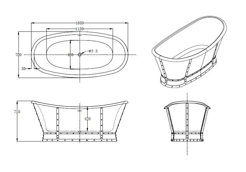 Приобрести ванна акриловая отдельностоящая belbagno 170х80 см, bb33