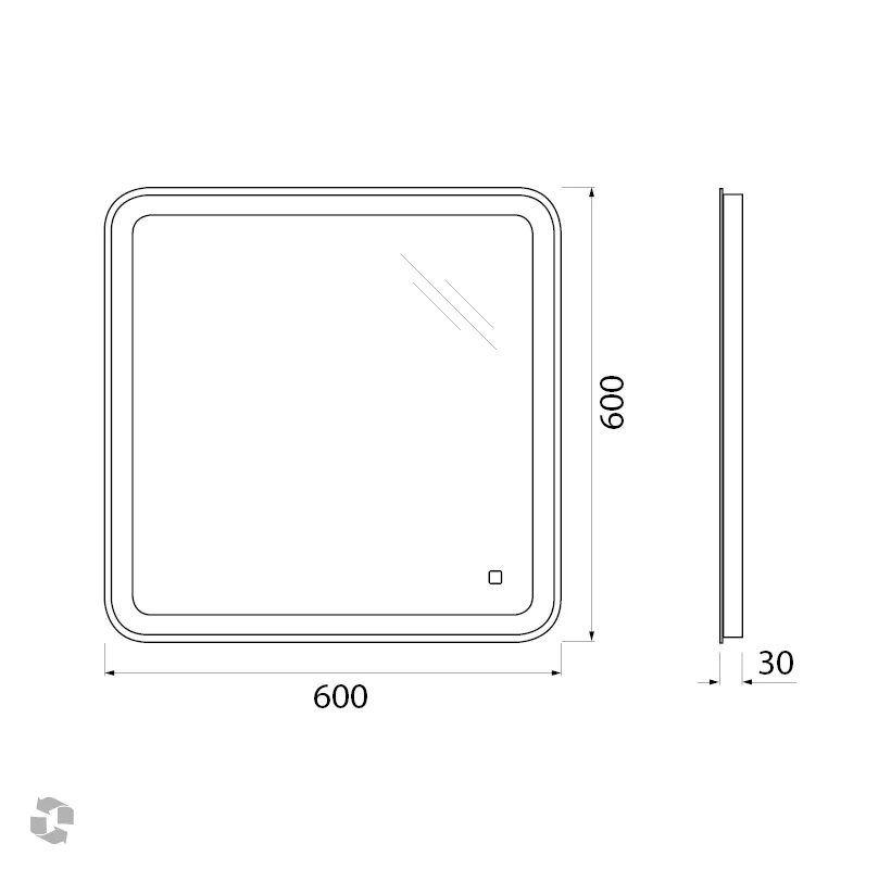 Приобрести belbagno зеркало 60х60 см spc-mar-600-600-led-tch