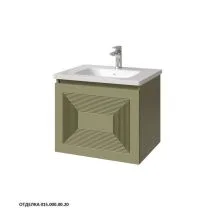 Caprigo Тумба с раковиной MODO Quarta 60 см, зеленая, эмаль