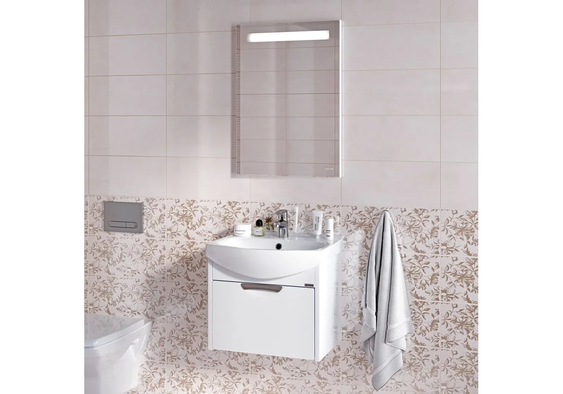 Приобрести зеркало cersanit base 010 led 40 см, lu-led010*40-b-os