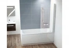 Ravak Шторка для ванны Chrome CVS1 80 см 7QR40100Z1 R белый/прозрачное