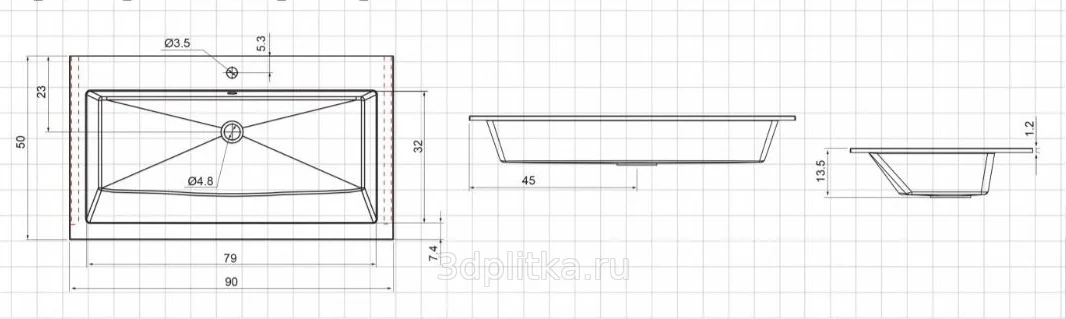 Приобрести aquanet раковина электра 90х50 см, литьевой мрамор, белая