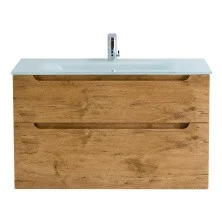 BelBagno Тумба с раковиной ETNA-H60 100 см, подвесная Rovere Nature, стеклянная раковина