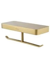 Двойной держатель для туалетной бумаги с полкой WONZON & WOGHAND LOTTE, Брашированное золото (WW-8356-BG)