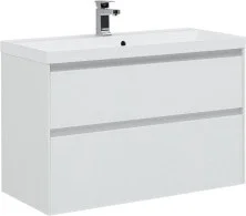 Aquanet Тумба с раковиной Гласс 100 см, белая