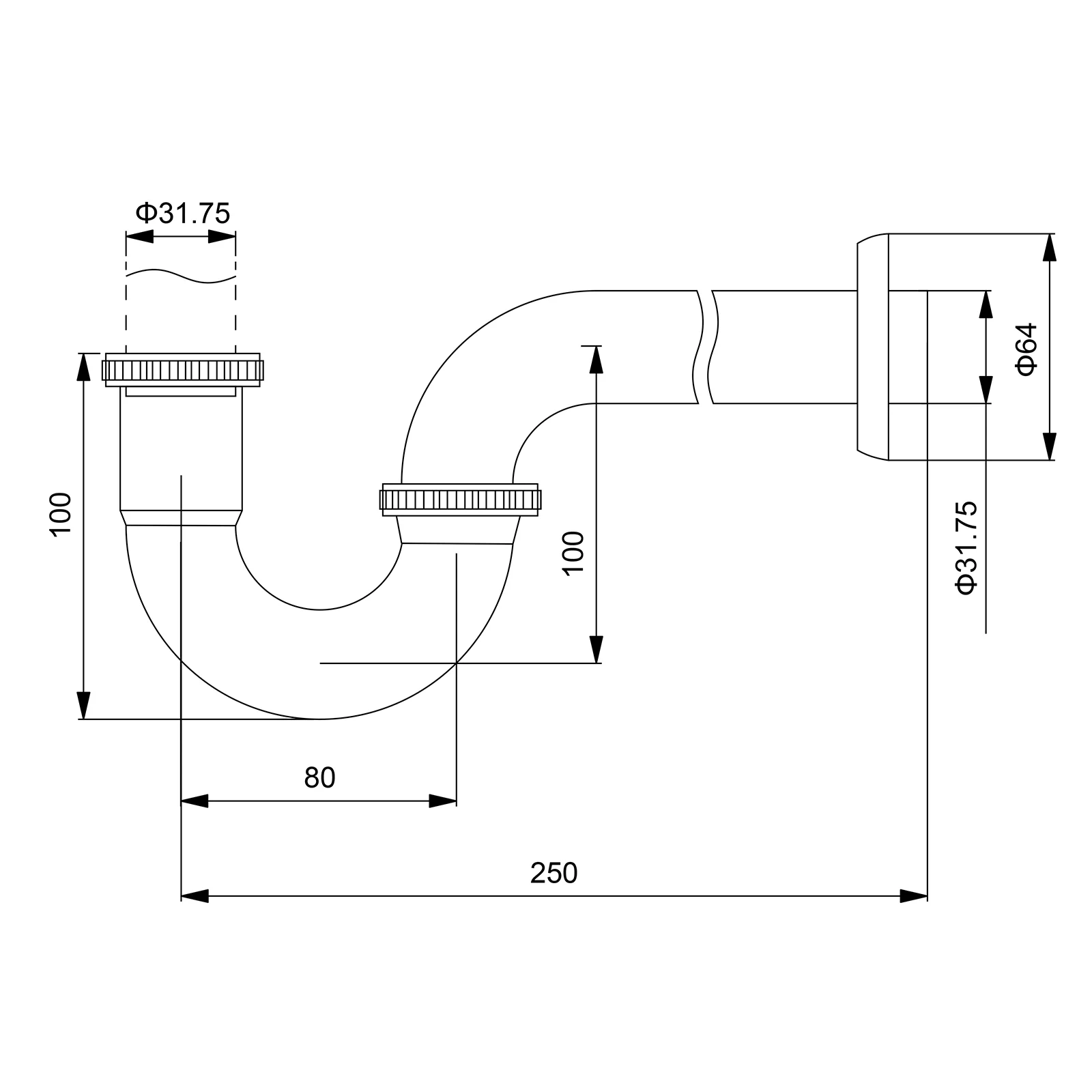 Приобрести сифон для раковины timo 961/00l хром
