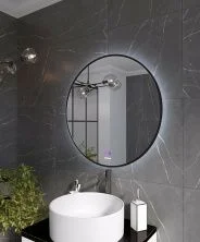 Grossman Зеркало с подсветкой Cosmo Норма Black 70х70 см, с подогревом, черное 1970702