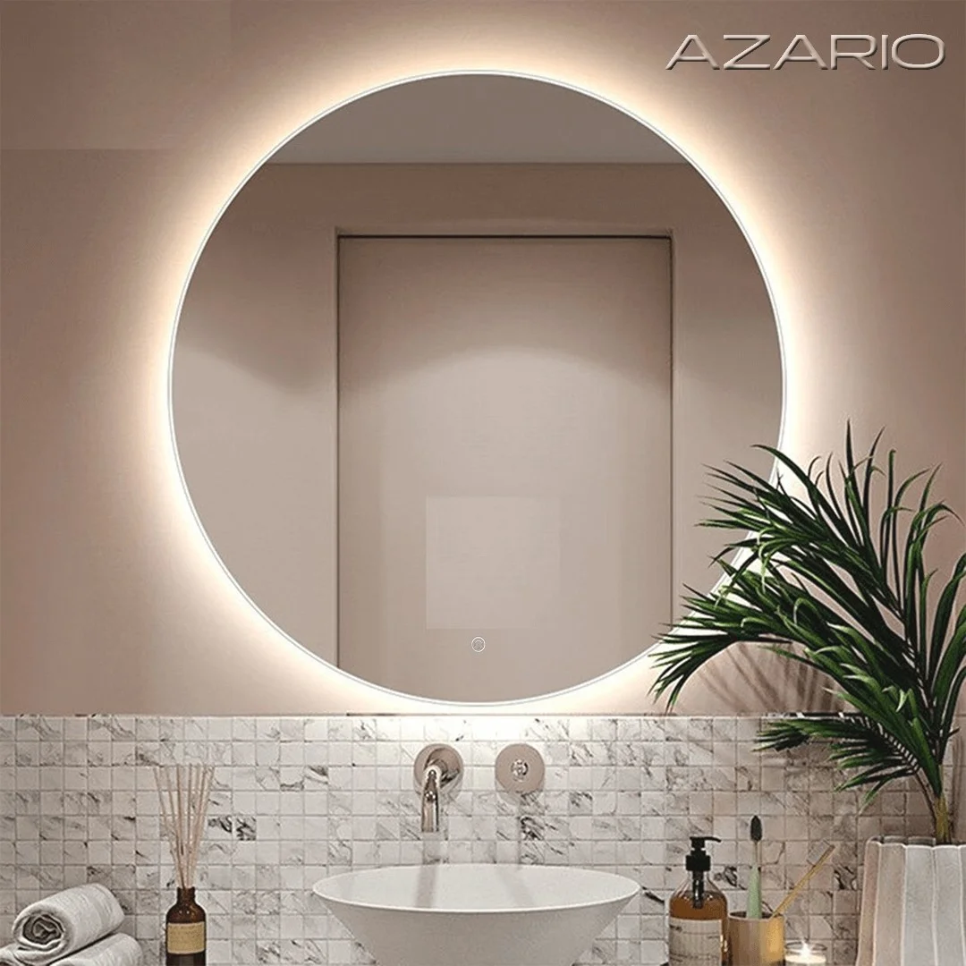 Приобрести azario зеркало alone cerchio 80х80 см, белый, с подсветкой, сенсорный выключатель, диммер cs00079362