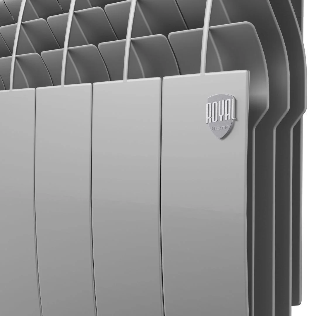 Приобрести royal thermo радиатор биметаллический biliner 350 /silver satin ( серебристый ) vr - 4 секц.