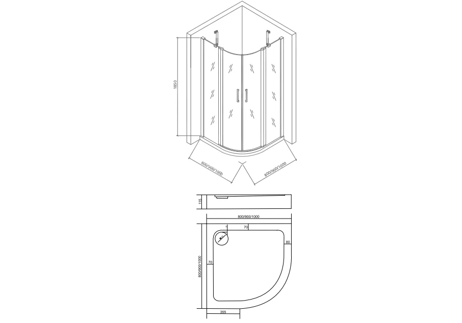 Приобрести ограждение душевое bas pandora r-100-t-ch 100х100 см (узор)