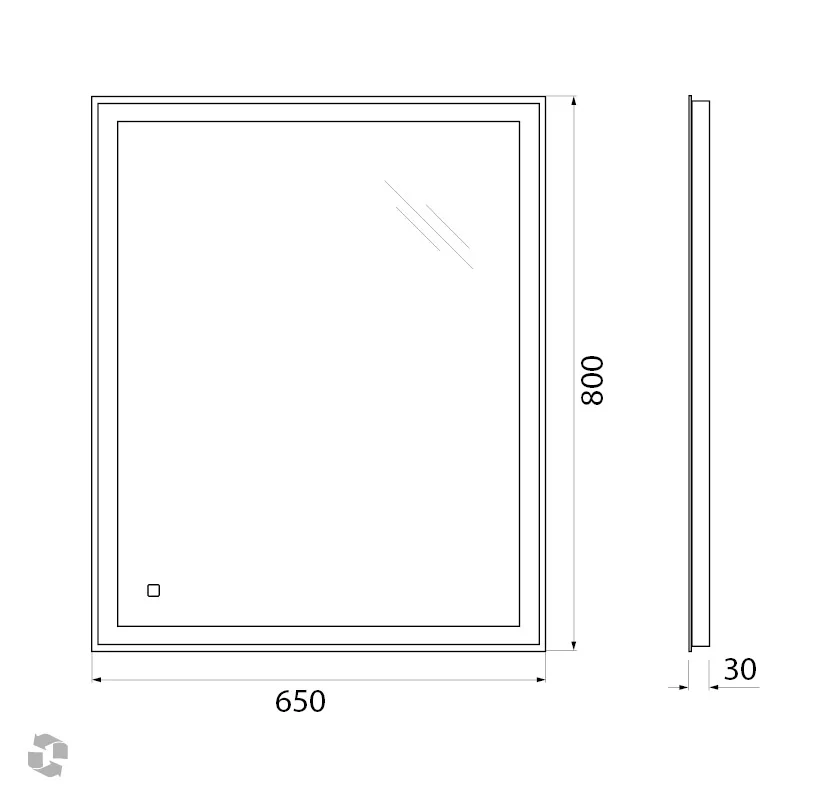 Приобрести belbagno зеркало 650х800 см spc-grt-650-800-led-tch