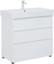 Aquanet Тумба с раковиной Nova Lite 85 см, белая глянец (3 ящика)