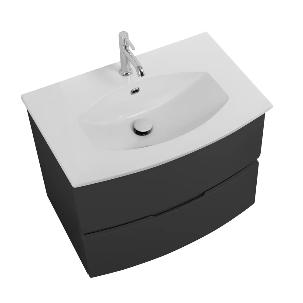 Приобрести cezares тумба подвесная с раковиной elettra 75 см grafite, литьевой мрамор, графит 55522