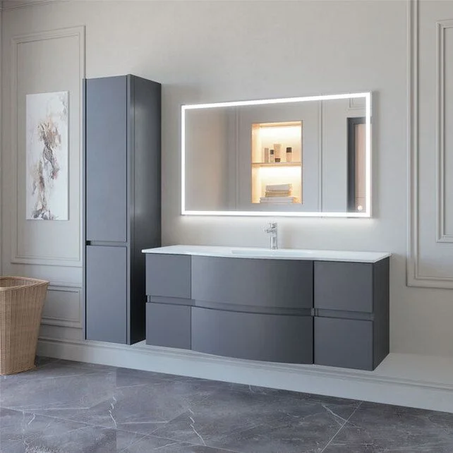 Приобрести caprigo тумба с раковиной integra 130 см, графит, эмаль