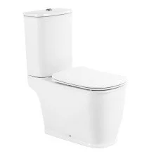 BelBagno Унитаз компакт безободковый PRADO с сиденьем дюропласт, микролифт, белый BB10150CP/BB10150SC