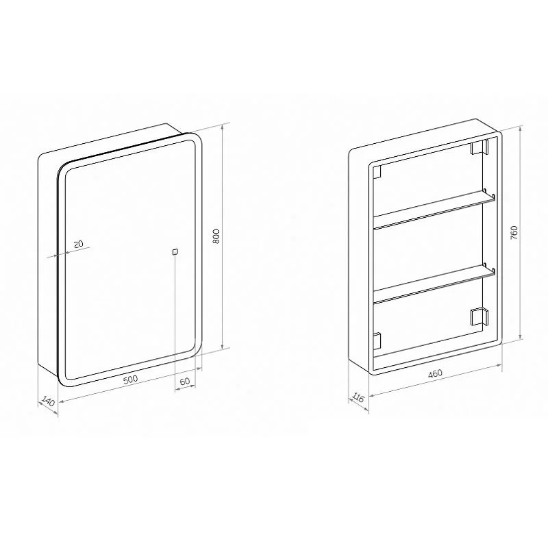 Приобрести continent зеркало шкаф с подсветкой emotion 50х80 см, сенсорный включатель, белое