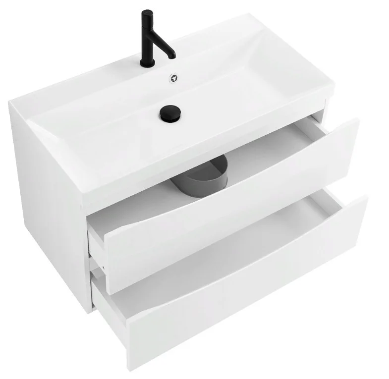 Приобрести тумба подвесная с раковиной belbagno marino-800-2c-so-bl-p 80 см, bianco lucido