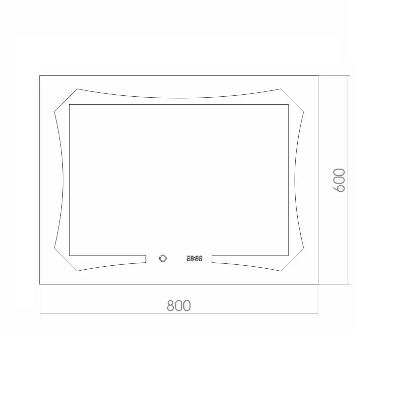 Приобрести azario зеркало otto 800*600, белый, сенсорный включатель, часы, фр-00001398