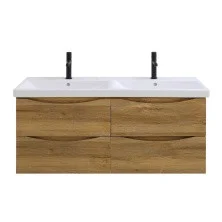 BelBagno Тумба с раковиной MARINO-CER 120 см, подвесная с ящиками Rovere Rustico, белая раковина