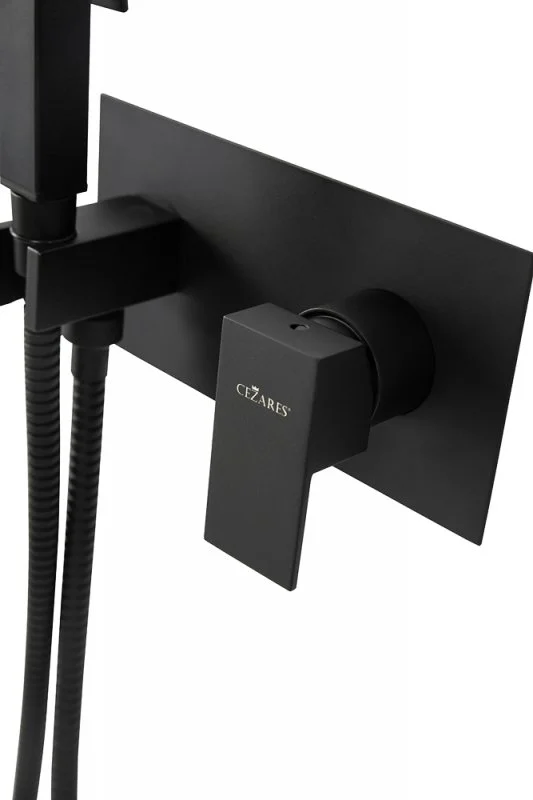 Приобрести cezares смеситель с гигиеническим душем unika, черный матовый unika-dif-nop