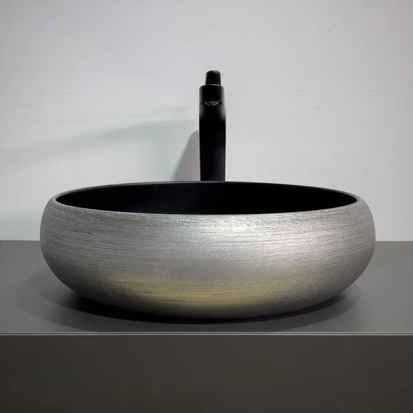 Приобрести comforty раковина 78653 41х41 см, серебряная-черная матовая