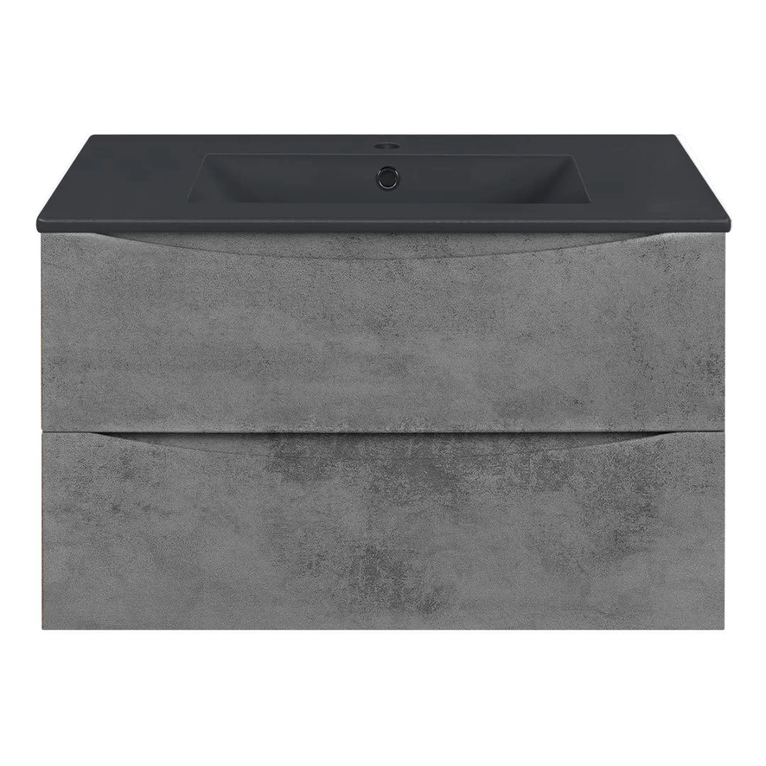 Приобрести vincea тумба подвесная mia 80 см, бетон с раковиной матовый антрацит vmc-2mc800bt;vbs-13980mb